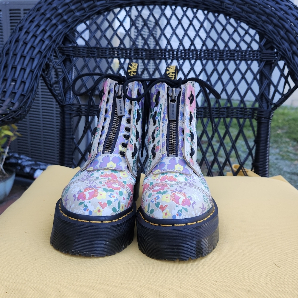 Flower Doc Martens Combat Boots